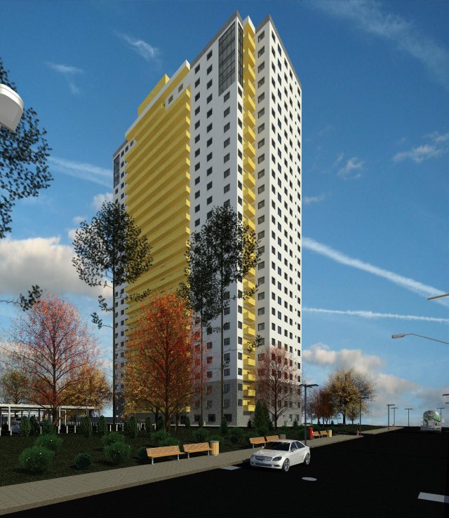 Residential Building Sonne 3D Модель .c4d .max .obj .3ds .fbx .stl .blend 
