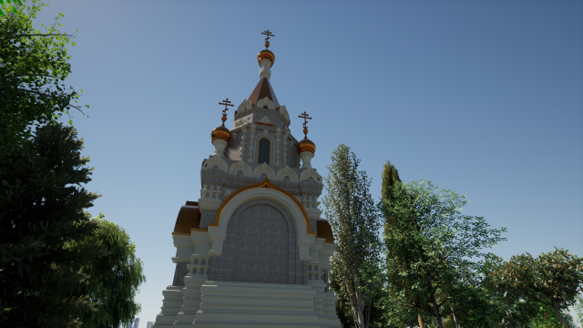 Russian Orthodox Chapel 3D Модель .c4d .max .obj .3ds .fbx .stl .blend 