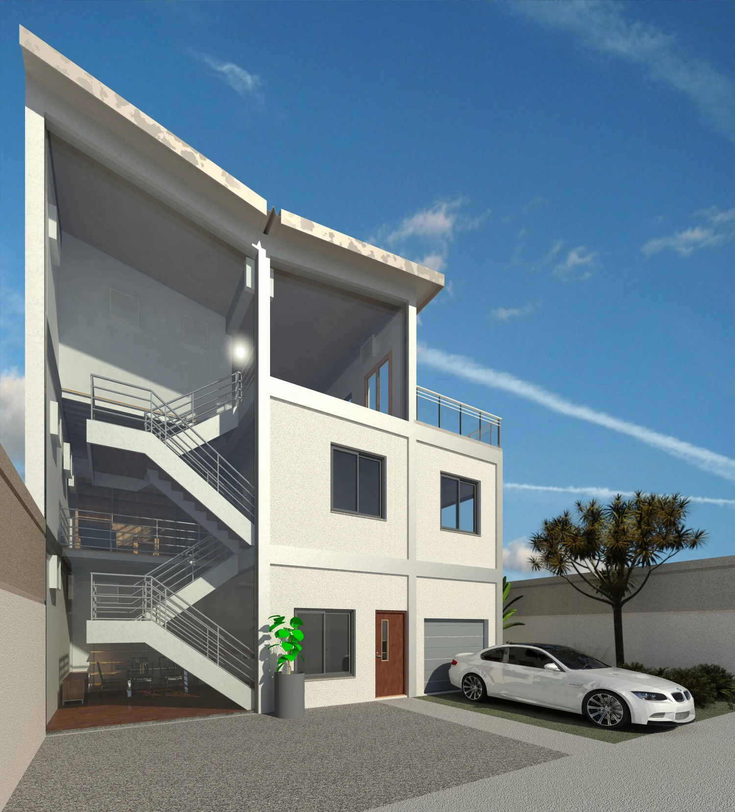 Modular Metal House 3D Model .c4d .max .obj .3ds .fbx .stl .blend 