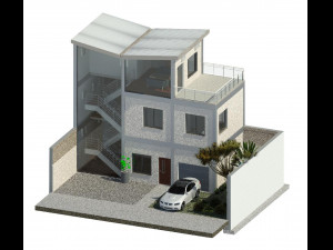 Modular Metal House Model 3D