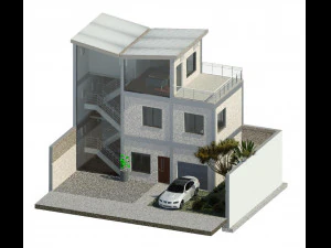 Modular Metal House 3D Model