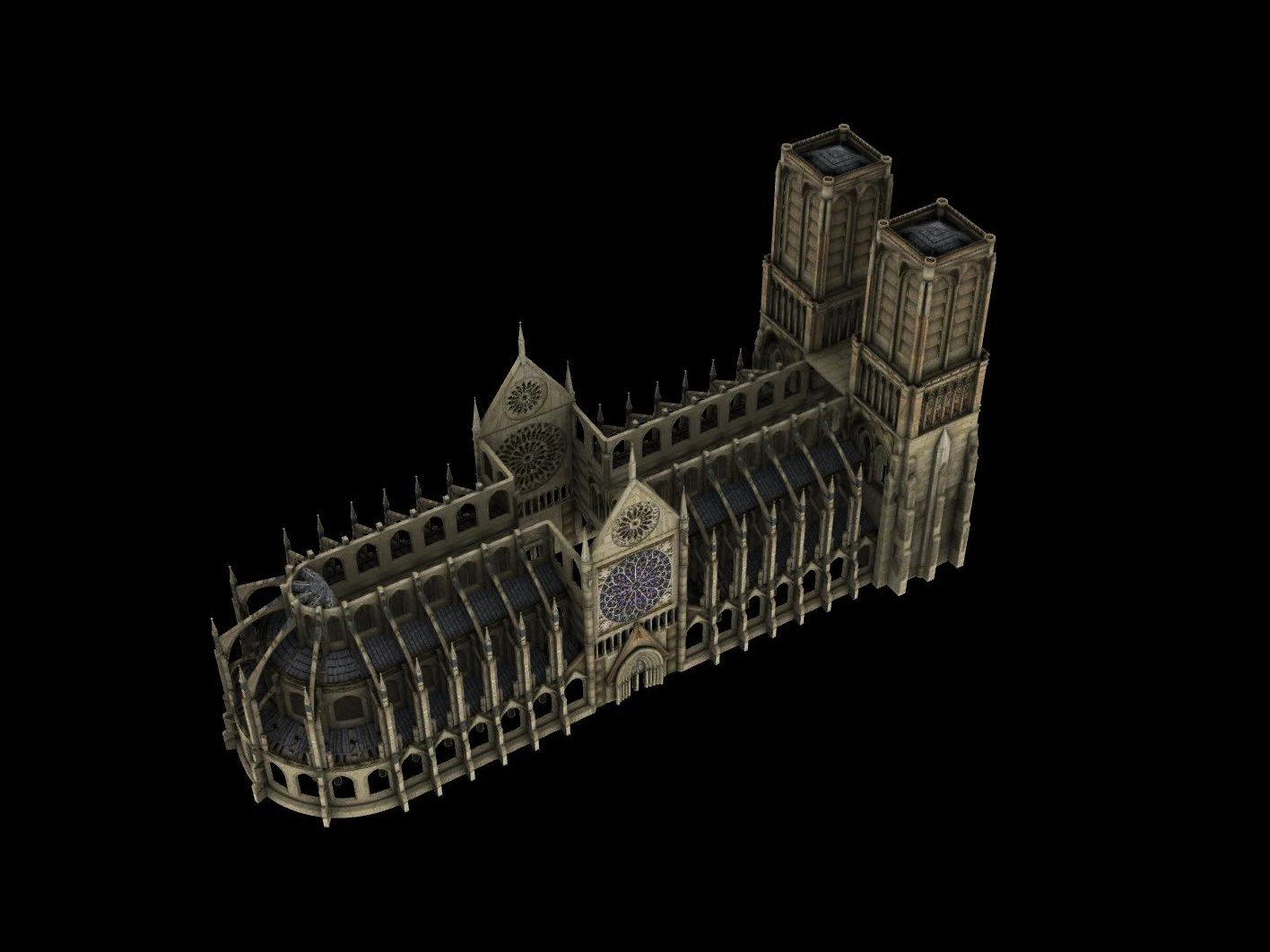 notre dame cathedral 3D Model .c4d .max .obj .3ds .fbx .stl .blend 
