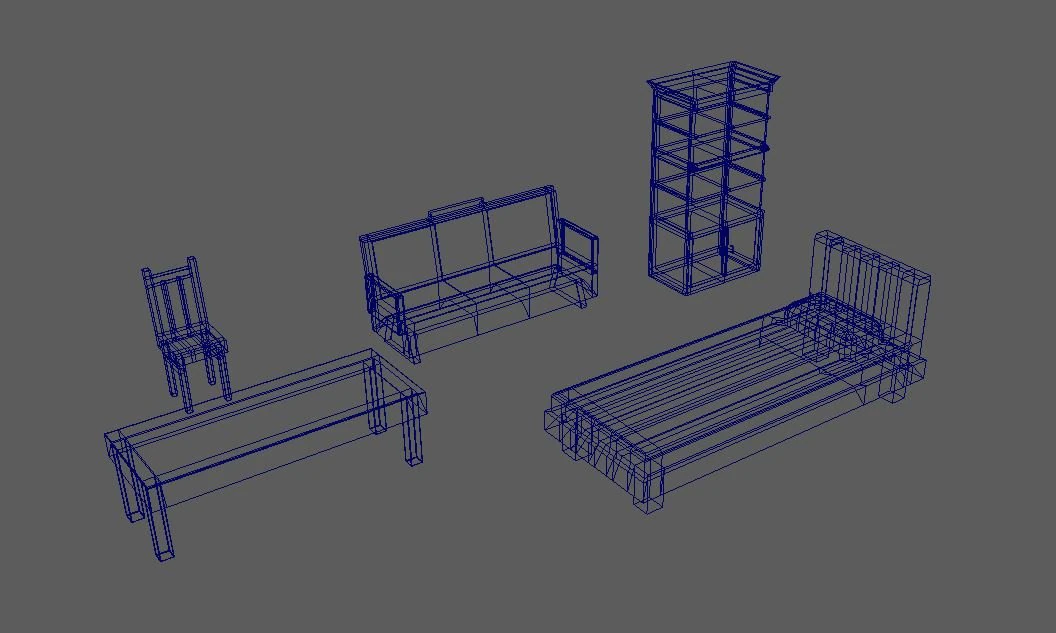 furniture 3D Model .c4d .max .obj .3ds .fbx .stl .blend 