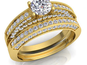 couple wedding diamond set 3D Model