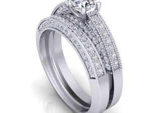 couple wedding diamond set 3D Model