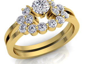 vintage wedding couple diamond set 3D Model