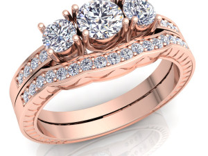 wedding diamond set ring 3Dモデル
