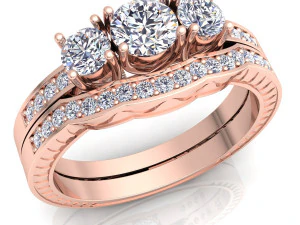 wedding diamond set ring 3D Model