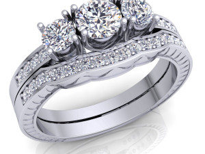 wedding diamond set ring 3Dモデル
