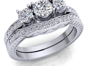 wedding diamond set ring 3D Model