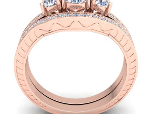 wedding diamond set ring 3D Model