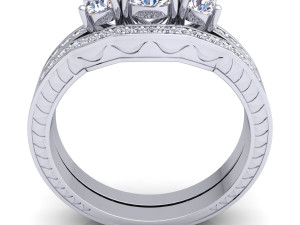wedding diamond set ring 3Dモデル