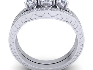 wedding diamond set ring 3D Model