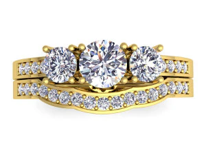 wedding diamond set ring 3D Model