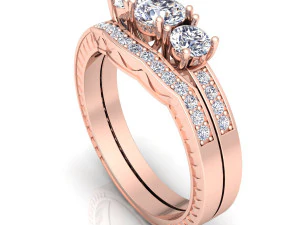 wedding diamond set ring 3D Model