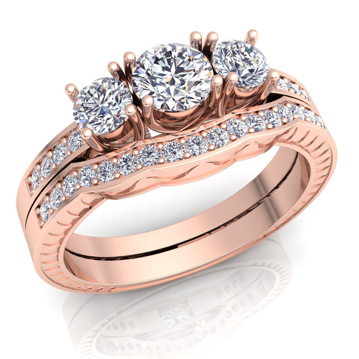 wedding set ring 3D Model .c4d .max .obj .3ds .fbx .stl .blend