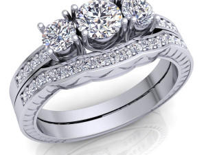 wedding set ring 3D 모델