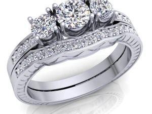 wedding set ring 3D Model