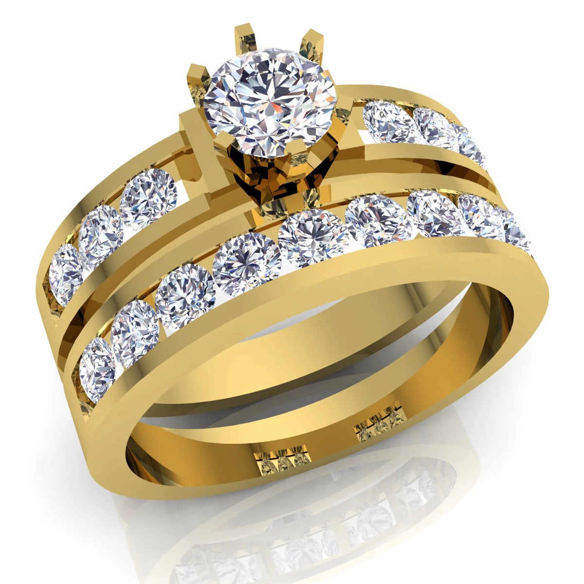 fancy wedding set ring 3D Model .c4d .max .obj .3ds .fbx .stl .blend 