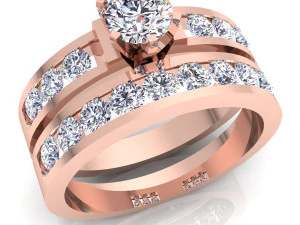 fancy wedding set ring 3D Model