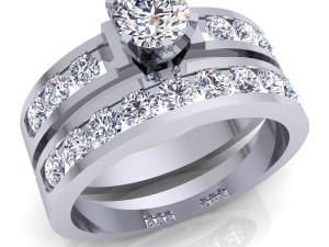 fancy wedding set ring 3D-Modell