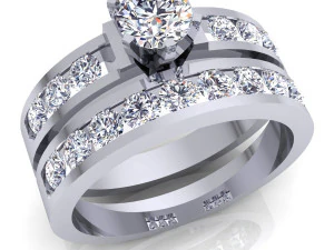 fancy wedding set ring 3D Model