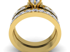 fancy wedding set ring 3D-Modell