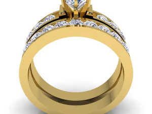 fancy wedding set ring 3D Model