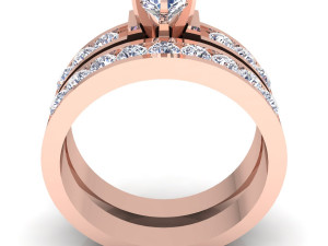fancy wedding set ring 3D-Modell