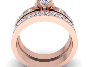 fancy wedding set ring 3D Model