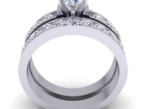 fancy wedding set ring 3D-Modell