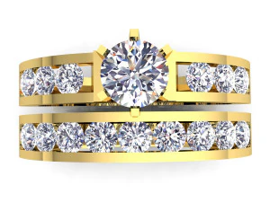 fancy wedding set ring 3D Model
