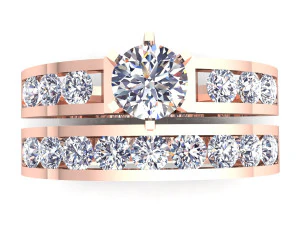 fancy wedding set ring 3D Model