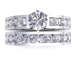 fancy wedding set ring 3D Model