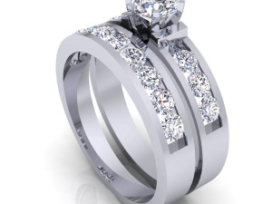 fancy wedding set ring 3D-Modell