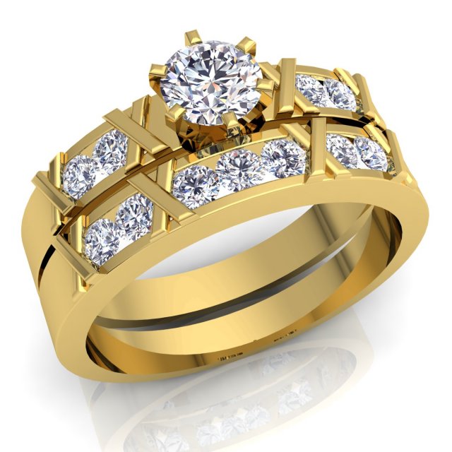 fancy wedding set ring Model 3D .c4d .max .obj .3ds .fbx .stl .blend 