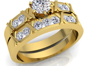fancy wedding set ring 3D Model