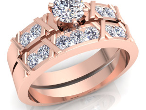 fancy wedding set ring Model 3D