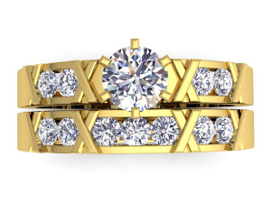 fancy wedding set ring Model 3D