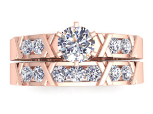 fancy wedding set ring Model 3D