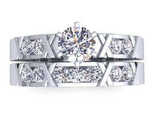 fancy wedding set ring Model 3D