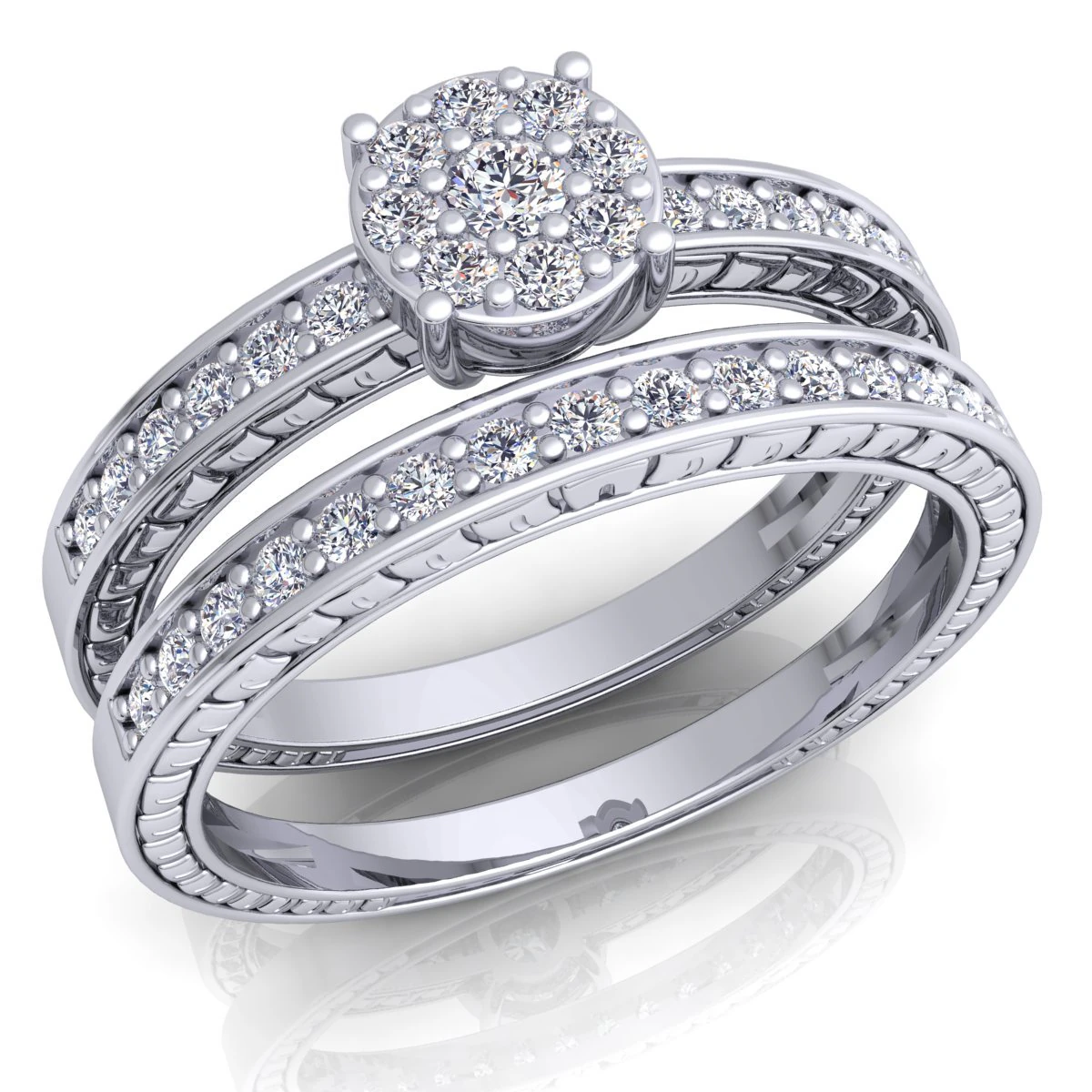 wedding fancy diamond ring 3D Model .c4d .max .obj .3ds .fbx .stl .blend 