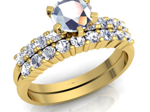 couple wedding set diamond ring Modèle 3D