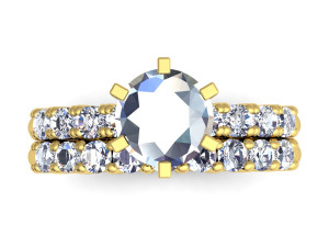 couple wedding set diamond ring Modèle 3D