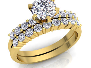 fancy wedding set ring 3D Model