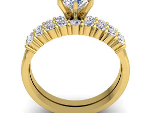 fancy wedding set ring 3D Model