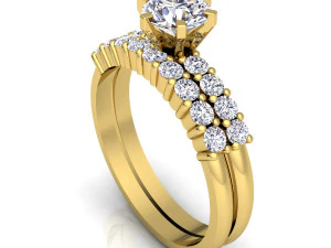 fancy wedding set ring 3D Model