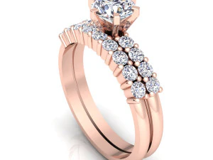 fancy wedding set ring 3D Model