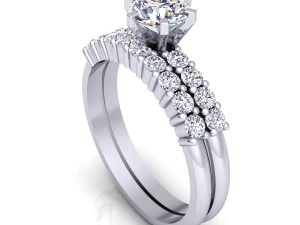 fancy wedding set ring 3D Model