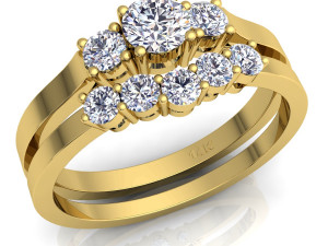 fancy ring wedding set 3D मॉडल